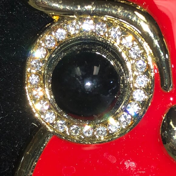 Amrita Red & Gold Owl Necklace - Picture 2 of 5